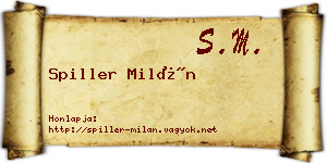Spiller Milán névjegykártya