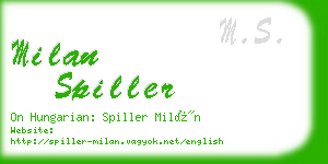 milan spiller business card